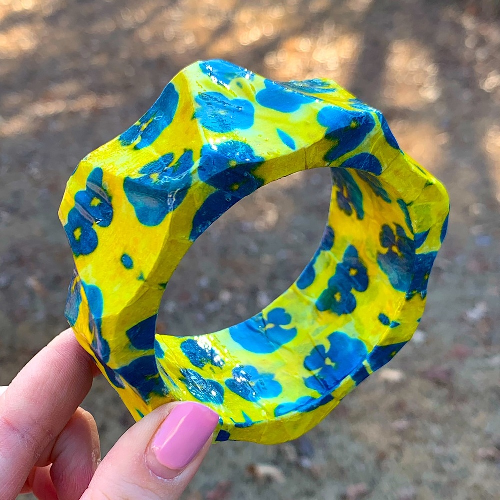 Floral Triangle Shape Bangle
